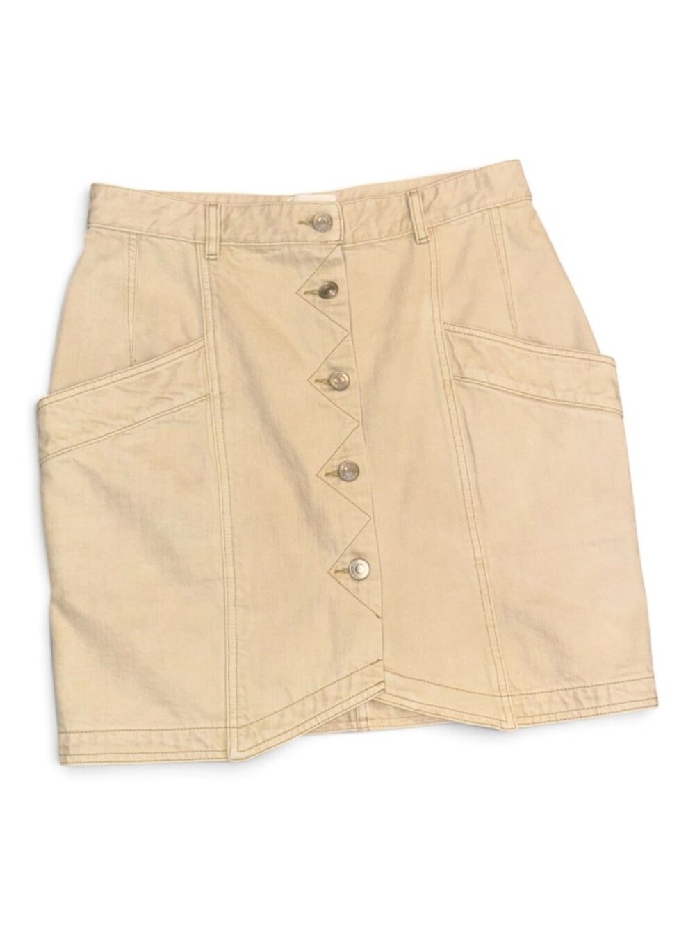 Isabel Marant Étoile Beige Button-Front Mini Skirt Size 42/US 10
